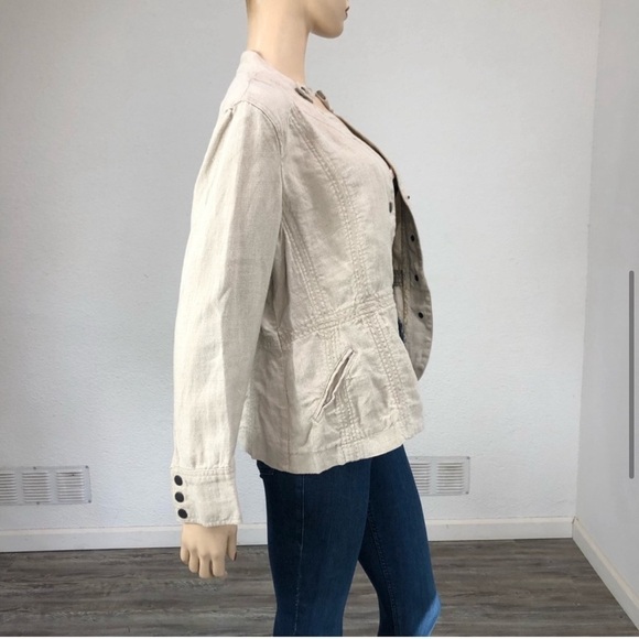 Coldwater Creek beige push button front jacket - Picture 7 of 16